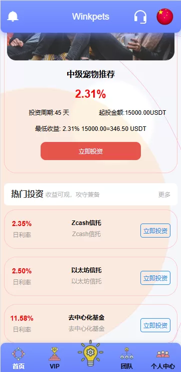 图片[4]-海外宠物领养投资理财系统/多语言支持/项目投资+会员等级/前端Vue全开源源码 - 灵犀海外源码-灵犀海外源码